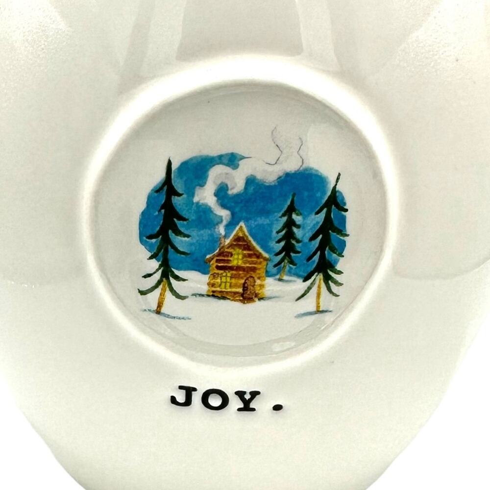 Rae Dunn Joy Mug Coffee Tea Artisan Collection Christmas Holiday Cabin Trees - Picture 5 of 5